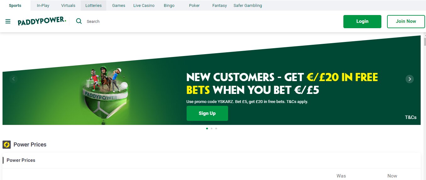 Paddy Power betting site